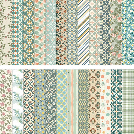 HAUTOCO 24 Sheets Scrapbook Paper 12 x 12 Double-Sided Scrapbooking Cardstock Vintage Floral Pattern Decorative Paper for Card Making, Junk Journal, DIY Crafts, Photo Album, Decoupage, Art Journaling