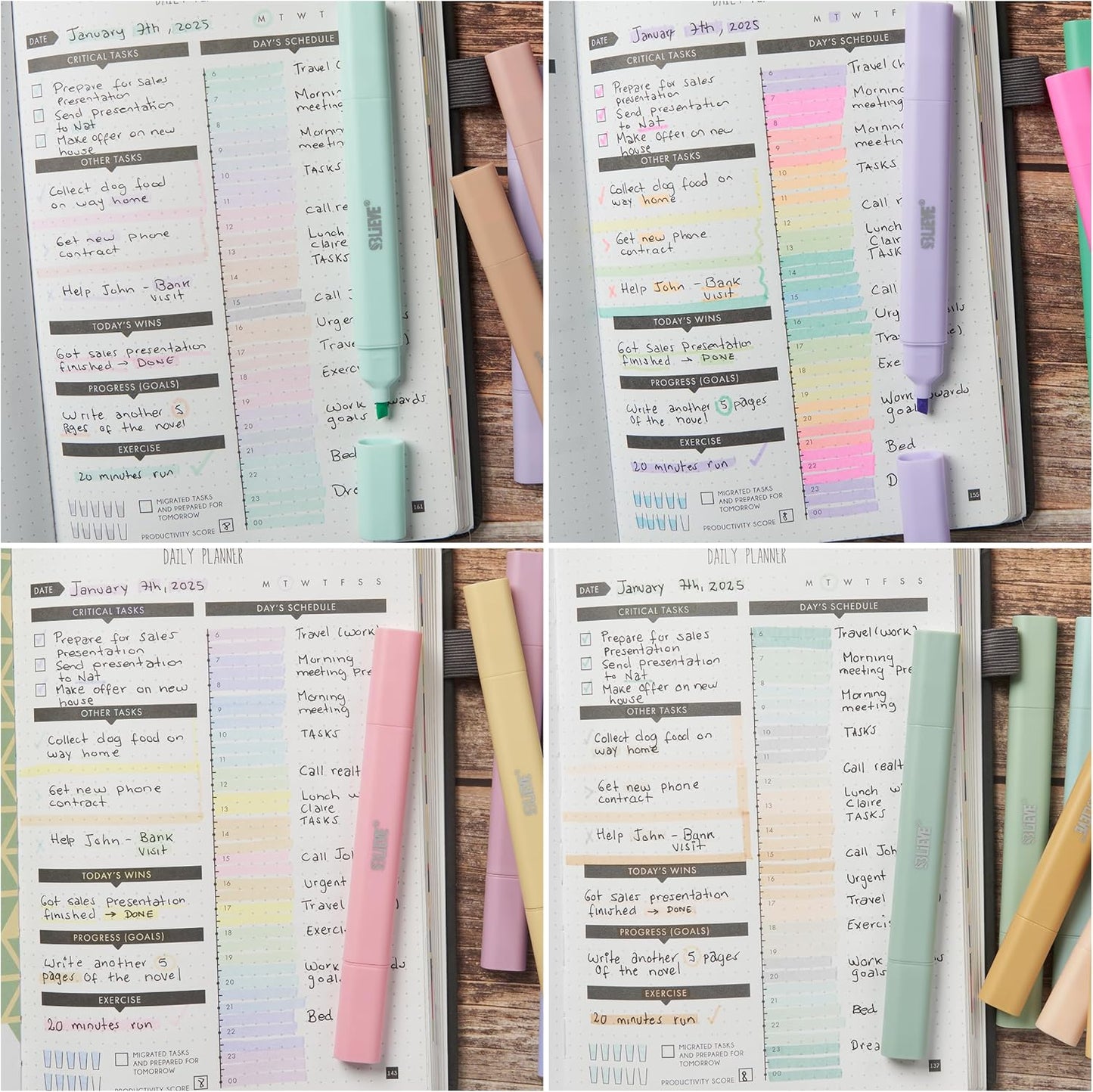 BLIEVE Aesthetic Cute Highlighters No Bleed Through, Dual Tip 8 Pack, Pastel Colors For Bible & Journaling