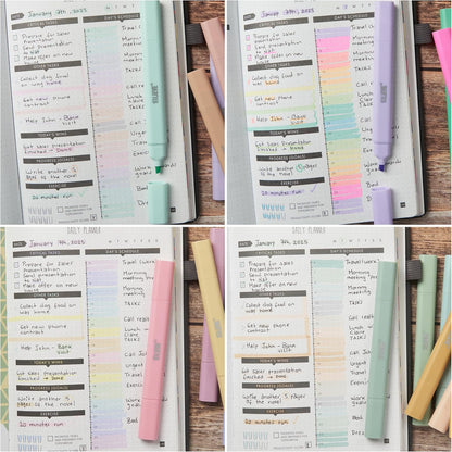 BLIEVE Aesthetic Cute Highlighters No Bleed Through, Dual Tip 8 Pack, Pastel Colors For Bible & Journaling