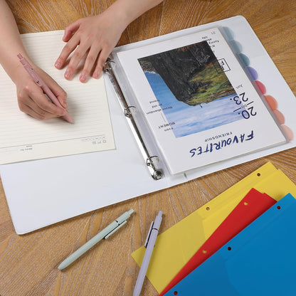 Mr. Pen- Clear Sheet Protectors with Tabs, 8.5x11 Inches, 8 Tabs, 2 Sets, Durable Clear Plastic Dividers for 3 Ring Binders, Insertable Index Page Divider with Multicolor Tabs