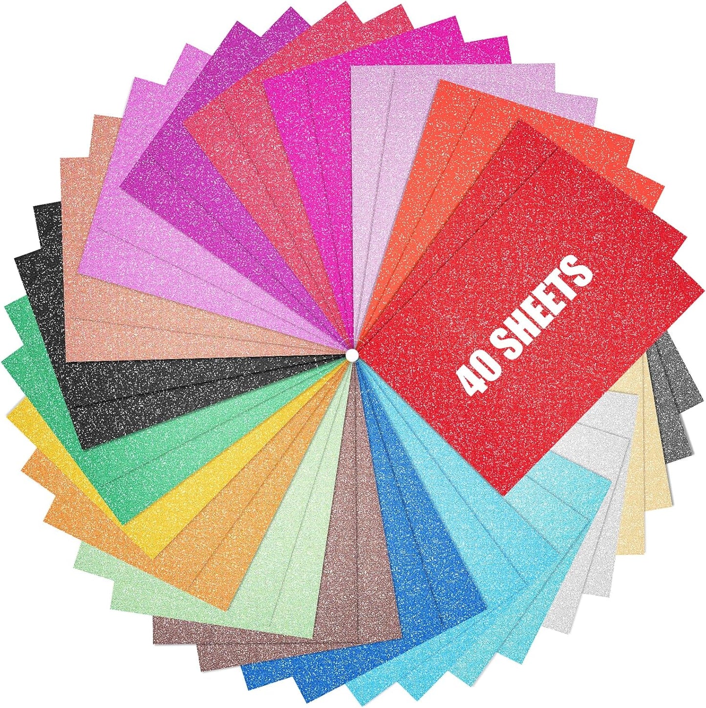 40 Sheets 20 Colors Glitter Cardstock, BetyBedy Cricut Paper Cardstock, No-Shed Sparkly Glitter, A5 Glitter Paper for Arts and Crafts - Card Making, Scrapbooking, DIY Projects