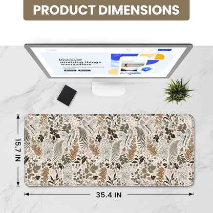 Large Mouse Pad for Desktop, Cute Desk Mat Pad Protector for Work & Gaming, Aesthetic Pretty Anti-Slip Laptop Blotter Cover for Office School Home Supplies, Wildflowers, 31.5" x 11.8"