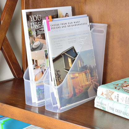 Youngever 3 Pack File Folder Bin Storage, Plastic File Folder Bin Organizer with Handle