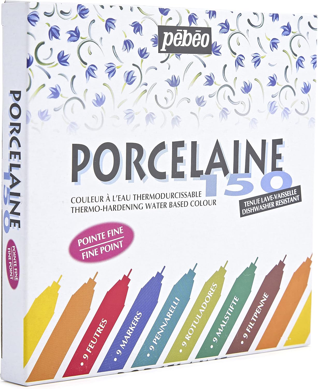 Pebeo Porcelaine 150, China Paint Fine Tip Marker - Anthracite Black (021009)