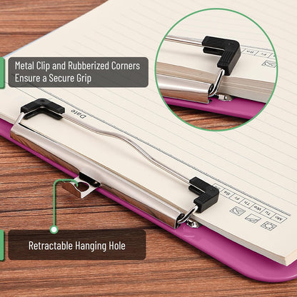 Mr. Pen- Plastic Clipboard, 12.5" x 9", 2 Pack, Clipboard Plastic, Low-Profile Metal Clip with Retractable Hanging Hole