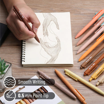Mr. Pen- Retractable Gel Pens, 12 Pack, Colorful Ink, Fine Point 0.7mm, Fast Dry, Smooth Writing, Cute Pens for Drawing, Writing Planner and School Supplies