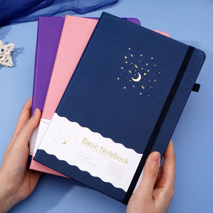 CAGIE Journal Notebook for Women Men, Hardcover Lined Notebooks Journals for Writing Work Journaling Note Taking Diary with Pen Loop (Black Ruled), Gifts, 5.7" x 8.3", 196 Pages