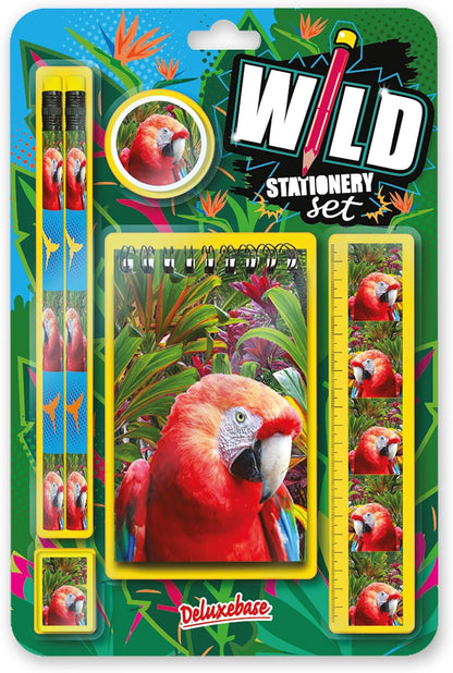 Deluxebase Wild Stationery Set - Dolphin from Animal Stationery Sets with 2 Pencils, Eraser, Pencil Sharpener, Ruler & Cute Notebook. Ideal Office Supplies, Desk Accessories & College Essentials.