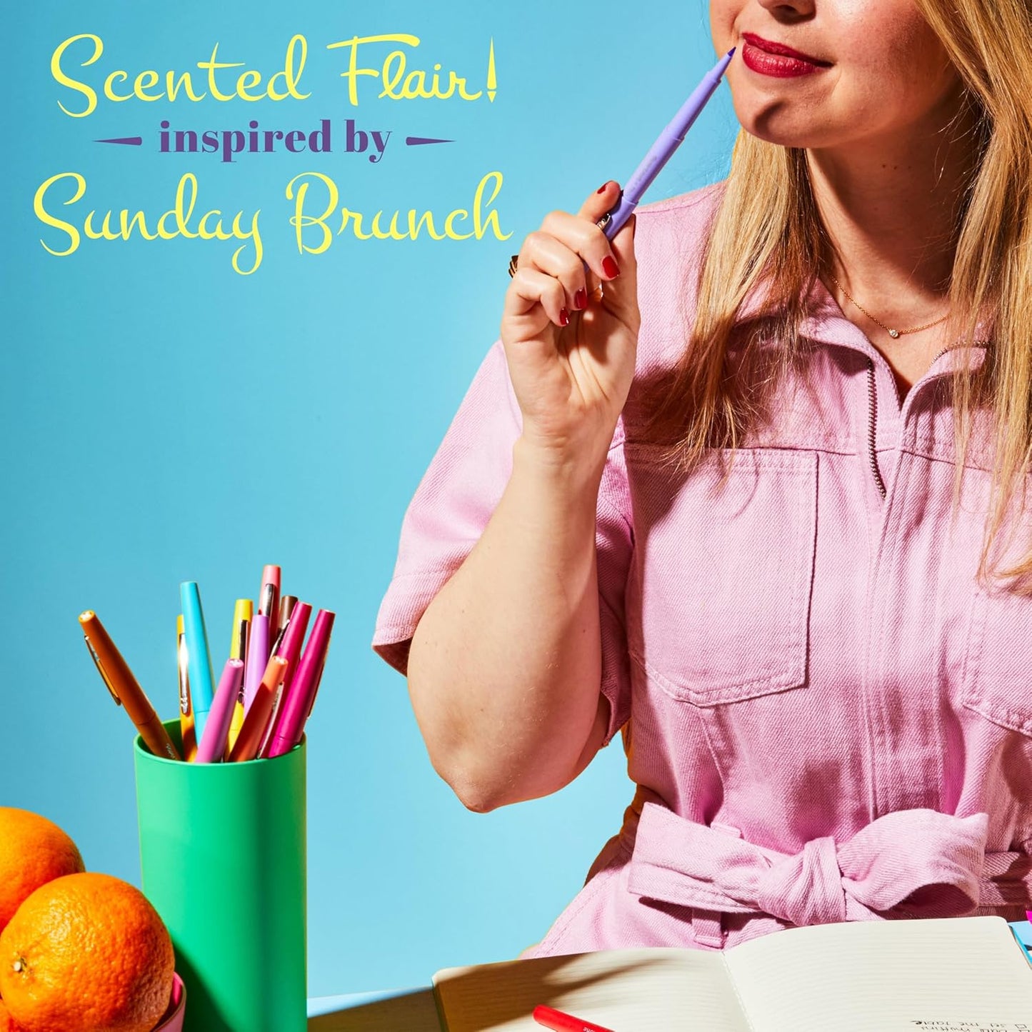 Paper Mate Flair Sunday Brunch Scented Felt Tip Pens, Medium Point (0.7mm), 16 Count - For Journaling, Writing, Note-Taking, Fun Teacher Supplies