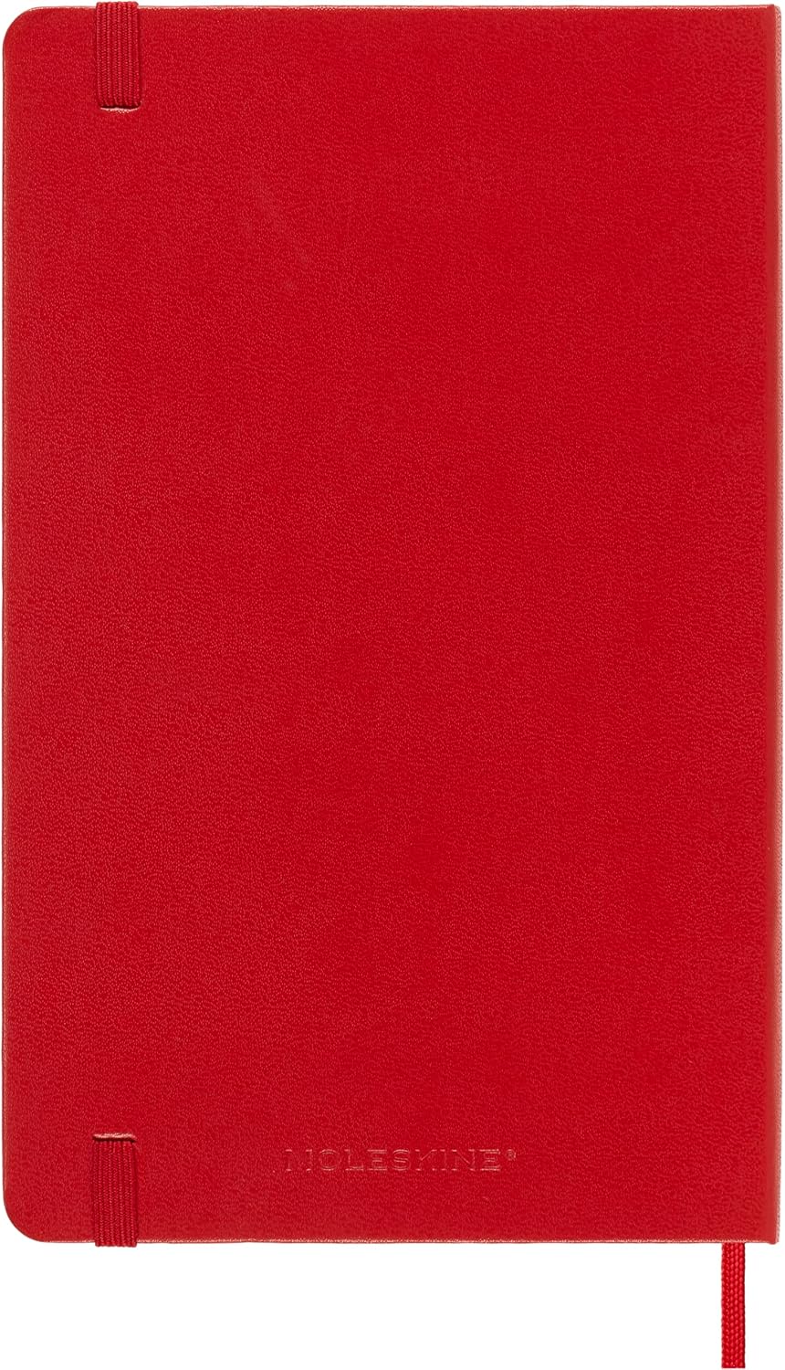 Moleskine Classic Notebook, Large, Squared, Red, Hard Cover (5 x 8.25)
