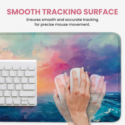 Large Mouse Pad for Desktop, Cute Desk Mat Pad Protector for Work & Gaming, Aesthetic Pretty Anti-Slip Laptop Blotter Cover for Office School Home Supplies, Wildflowers, 31.5" x 11.8"