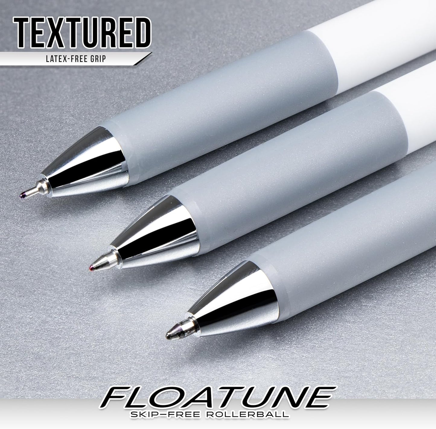 Pentel Floatune Retractable Rollerball, 0.8mm Medium Point, Black Ink, 5-pk (BY208PF5A)