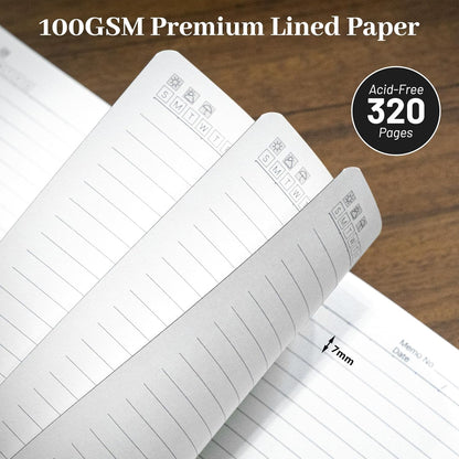 CAGIE Leather Lined Journal Notebook for Men & Women, Debossed Cross, 320 Pages 100 GSM Thick Paper, A5 Hardcover Journaling Notebooks for Writing, 5.7'' X 8.3'' Diary, Brown