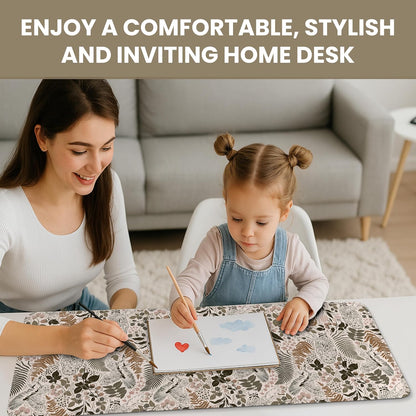 Large Mouse Pad for Desktop, Cute Desk Mat Pad Protector for Work & Gaming, Aesthetic Pretty Anti-Slip Laptop Blotter Cover for Office School Home Supplies, Wildflowers, 31.5" x 11.8"
