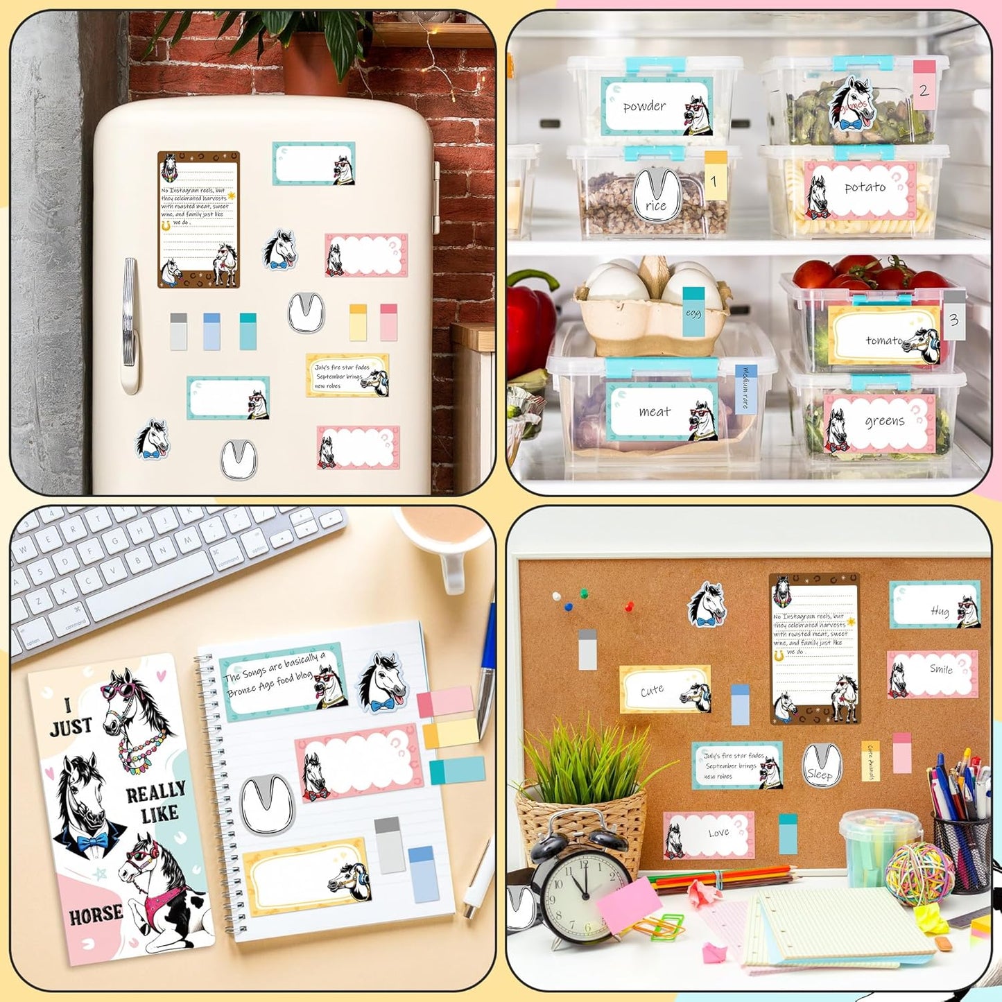 B1ykin Cute Sticky Notes Set - Stay Alive Skeleton Shaped Self-Stick Notes Pad, 550 Sheets Writing Memo Pages Sticky Notepad for Teacher Appreciation Gifts, School Office Supplies (Funny Skeleton) - Colors B