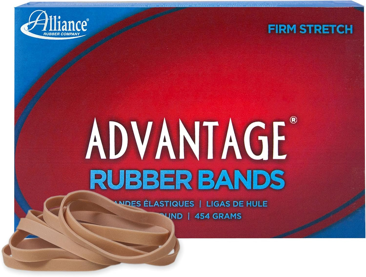 Alliance Rubber 26649 Advantage Rubber Bands Size #64, 1/4 lb Box Contains Approx. 80 Bands (3 1/2" x 1/4", Natural Crepe) Beige