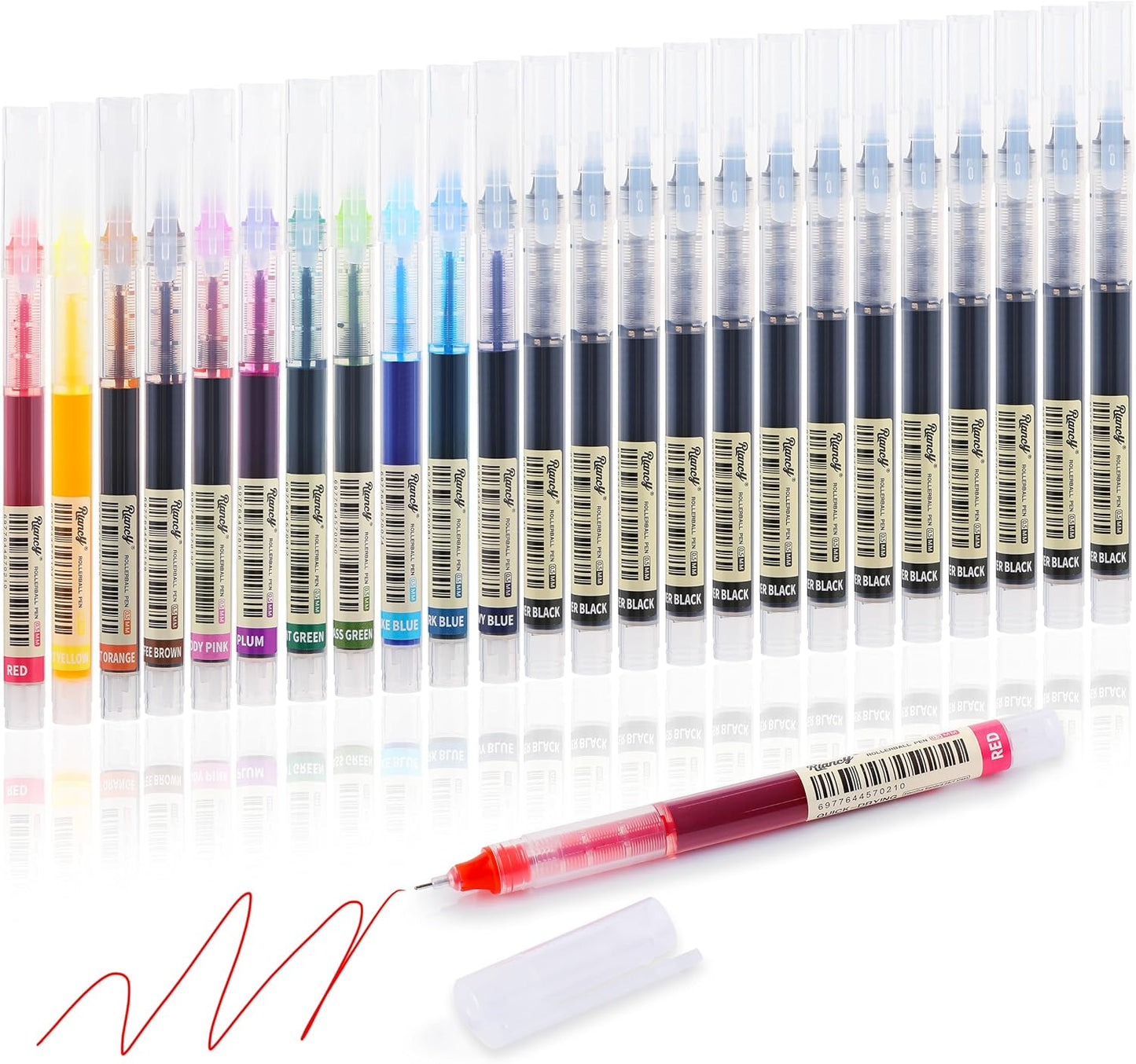 RIANCY 12 Pack Black Liquid Ink Rollerball Gel Pens, 0.5mm Extra Fine Point Tip, Smooth Writing Quick Drying No Smear No Bleed for Journaling, Drawing, Sketching, School Notes & Art Supplies