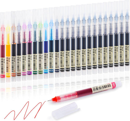 RIANCY 12 Pack Black Liquid Ink Rollerball Gel Pens, 0.5mm Extra Fine Point Tip, Smooth Writing Quick Drying No Smear No Bleed for Journaling, Drawing, Sketching, School Notes & Art Supplies