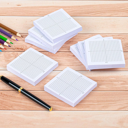 8PCS Graph Paper Sticky Notes 800 Sheets Self Adhesive Mini X Y Axis Coordinate Plane Post It 20 X 20 Four Quadrant Grid Pad for School Office Supplies 3 X 3 Inch
