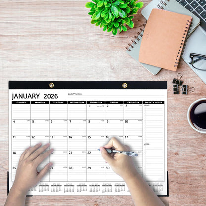 2026-2027 Desk Calendar – Run Now to MAR. 2027, 18 Monthly Desk Calendar 2026-2027 Large, 17'' x 12'', Best Desk/Wall Calendar 2026 with To-do Lists, Desk Pad, Ruled Blocks, Corner Protectors