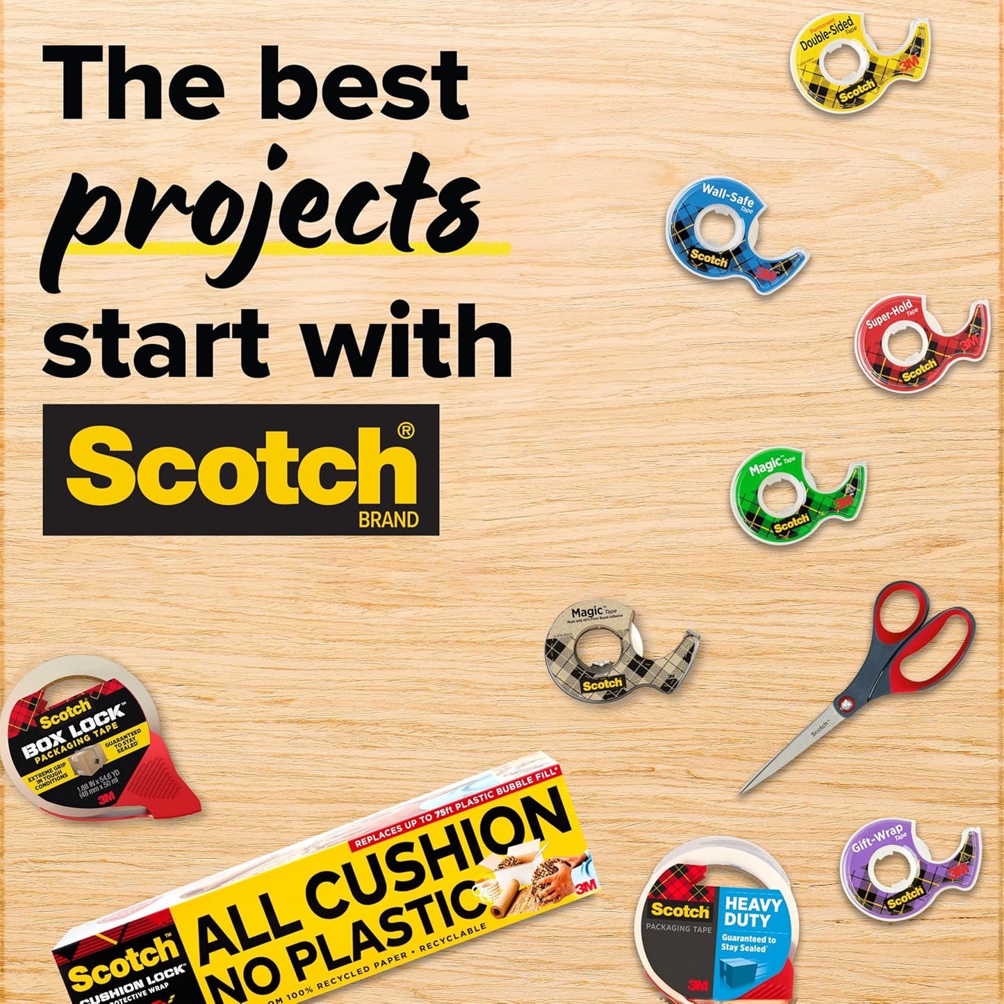 Scotch Transparent Tape, Clear Tape Engineered for Office and Home Use, 1 Inch Core 3/4 in x 1000 in, 3 Boxes
