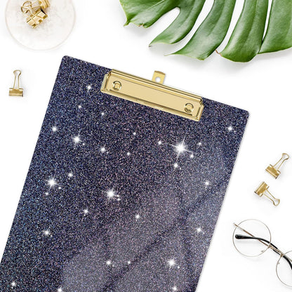 Rimilak Acrylic Glitter Clipboards, Sparkly Board with Low Profile Gold Clip, Designed for Classroom School and Office Use, A4 Letter Size 9 x 12.5 in, Pink