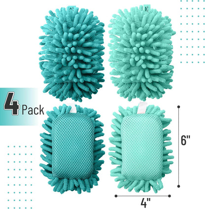 Mr. Pen- Magnetic Microfiber Shag Whiteboard Erasers, 4" x 6", 4 Pack, Dual Surface, Washable Large Dry Erase Board Cleaner for Chalk, Marker, Classroom, Office, Home