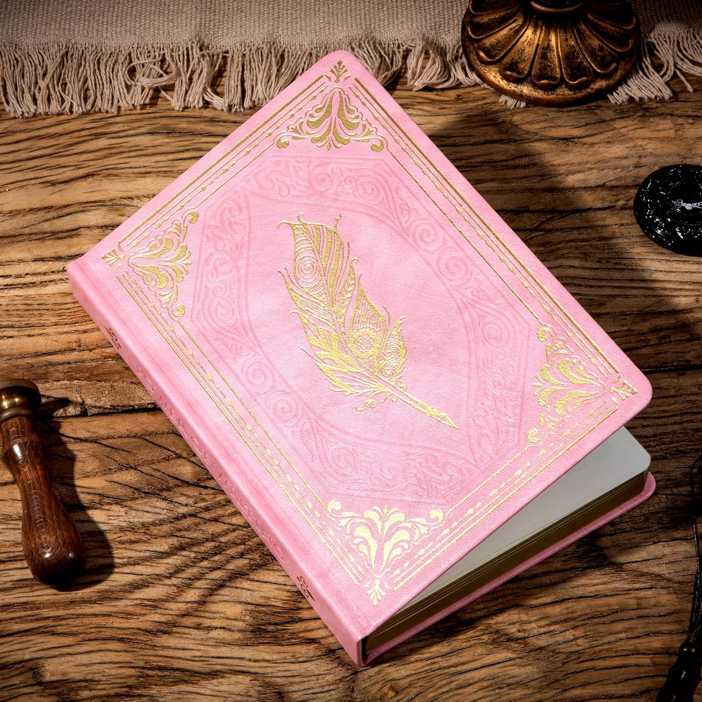 CAGIE 320 Pages Thick Hardcover Journaling Notebooks Vintage Leather Journal for Women Men A5 College Ruled Journals for Writing with Gift Box, 5.7 x 8.3 in, Blue