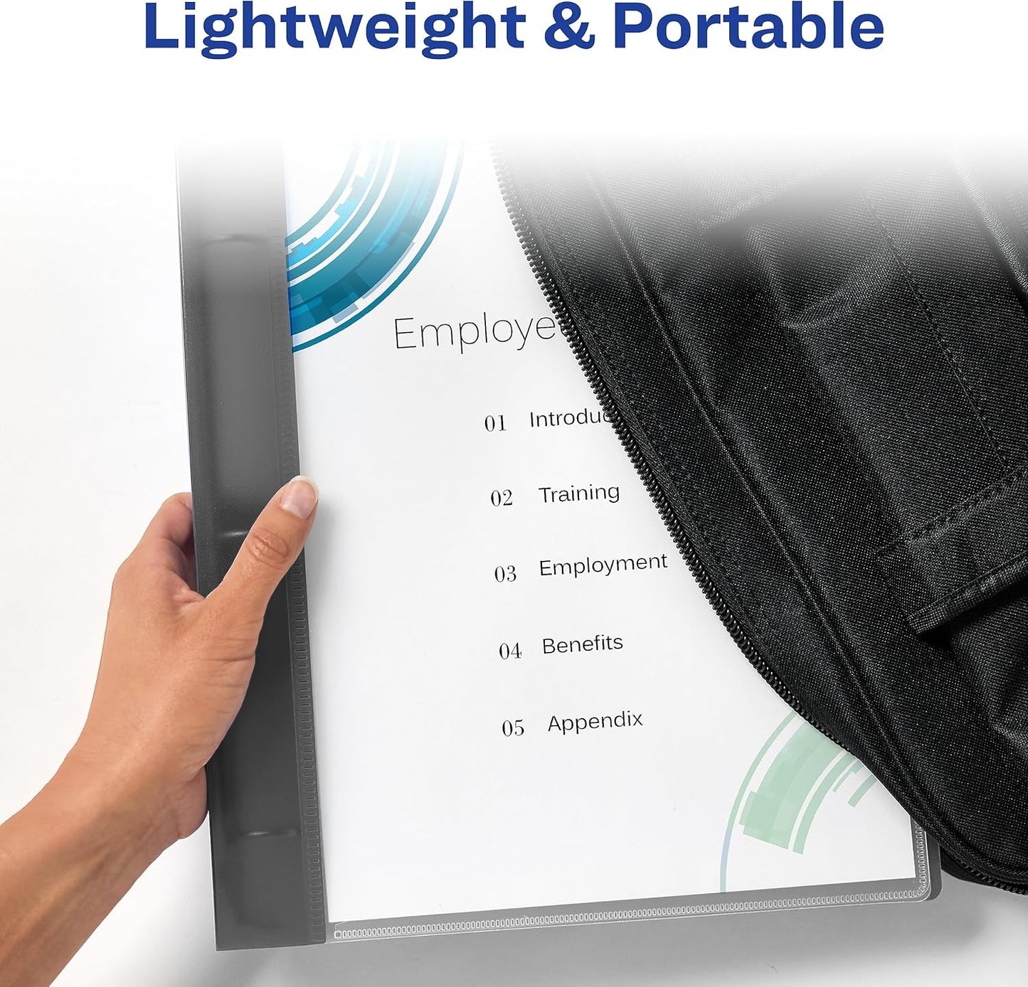 Avery Flexible View 3 Ring Binder, 1 Inch Round Rings, 1 Gray Binder (17676)