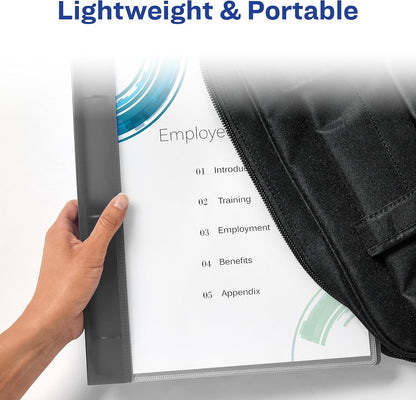 Avery Flexible View 3 Ring Binder, 1 Inch Round Rings, 1 Gray Binder (17676)