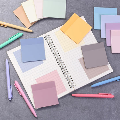 Mr. Pen- Transparent Sticky Notes, 3" x 3", 12 Pads, 600 Sheets, See Through Self-Adhesive Notes for Bible Journaling and Studying, Water-Resistant, Easy to Peel, Clean Removal