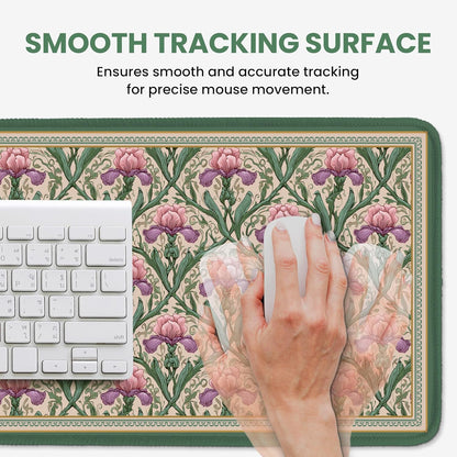 Large Mouse Pad for Desktop, Cute Desk Mat Pad Protector for Work & Gaming, Aesthetic Pretty Anti-Slip Laptop Blotter Cover for Office School Home Supplies, Wildflowers, 31.5" x 11.8"