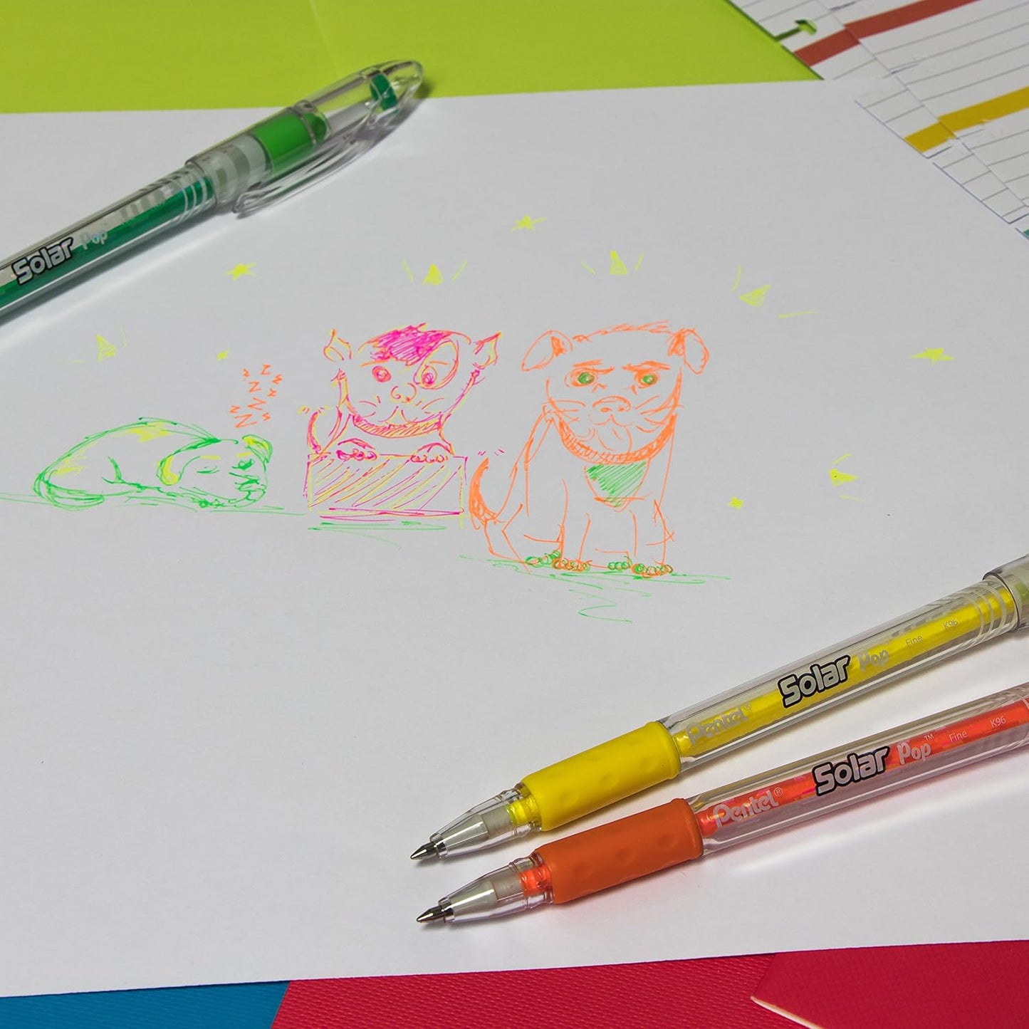 Pentel Sparkle Pop Metallic Gel Pen, (1.0mm) Bold Line, Assorted Colors, Pack of 8 (K91BP8M)