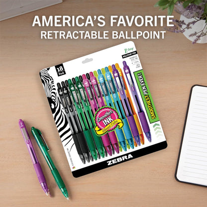 Zebra Pen Z-Grip Retractable Ballpoint Pen, Smooth-Flowing Black Ink, 1.0mm Medium Point, School & Office Supplies, Ideal for Note-Taking, Journal and Planner Use, 18-Pack (22218)