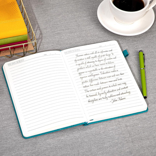 Yoment Lined Journal Notebook for Women, A5 Hardcover Leather Journal for Writing, 260 Pages 100 GSM Thick Paper, College Ruled Notebook for Work, School, Office, 5.7" x 8.3"Green