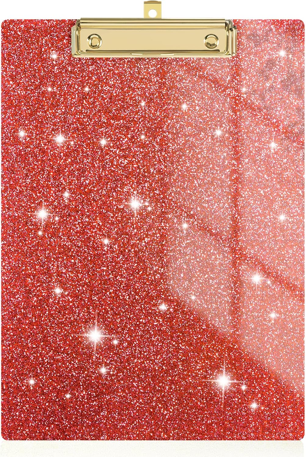 Rimilak Acrylic Glitter Clipboards, Sparkly Board with Low Profile Gold Clip, Designed for Classroom School and Office Use, A4 Letter Size 9 x 12.5 in, Pink