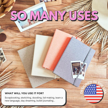 Portage Blank Hardcover Aesthetic Notebook Writing Journal – Bleed-Proof Paper Notepad for Journaling, High GSM, A5 Notebook, Cream Pages - Salmon, 6 x 8.5 Inches, 224 Pages