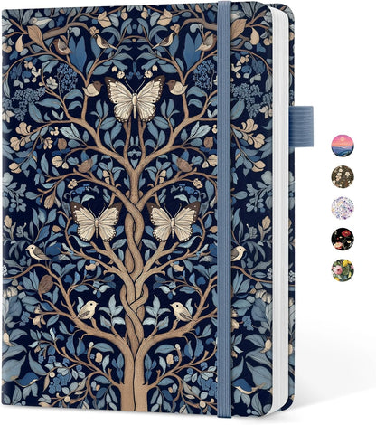 Taja Aesthetic Lined Journal for Women, Pretty 6" x 8" Notebook for Work & Note with 160 College Ruled Pages, Hardcover Leather Notebook for Journaling, Note Taking, Bible Study, Hummingbird