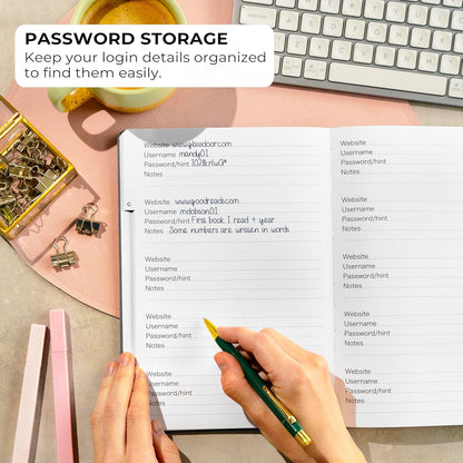 Clever Fox Password Book with alphabetical tabs. Internet Address Organizer Logbook. Small Pocket Password Keeper for Website Logins (Orange)