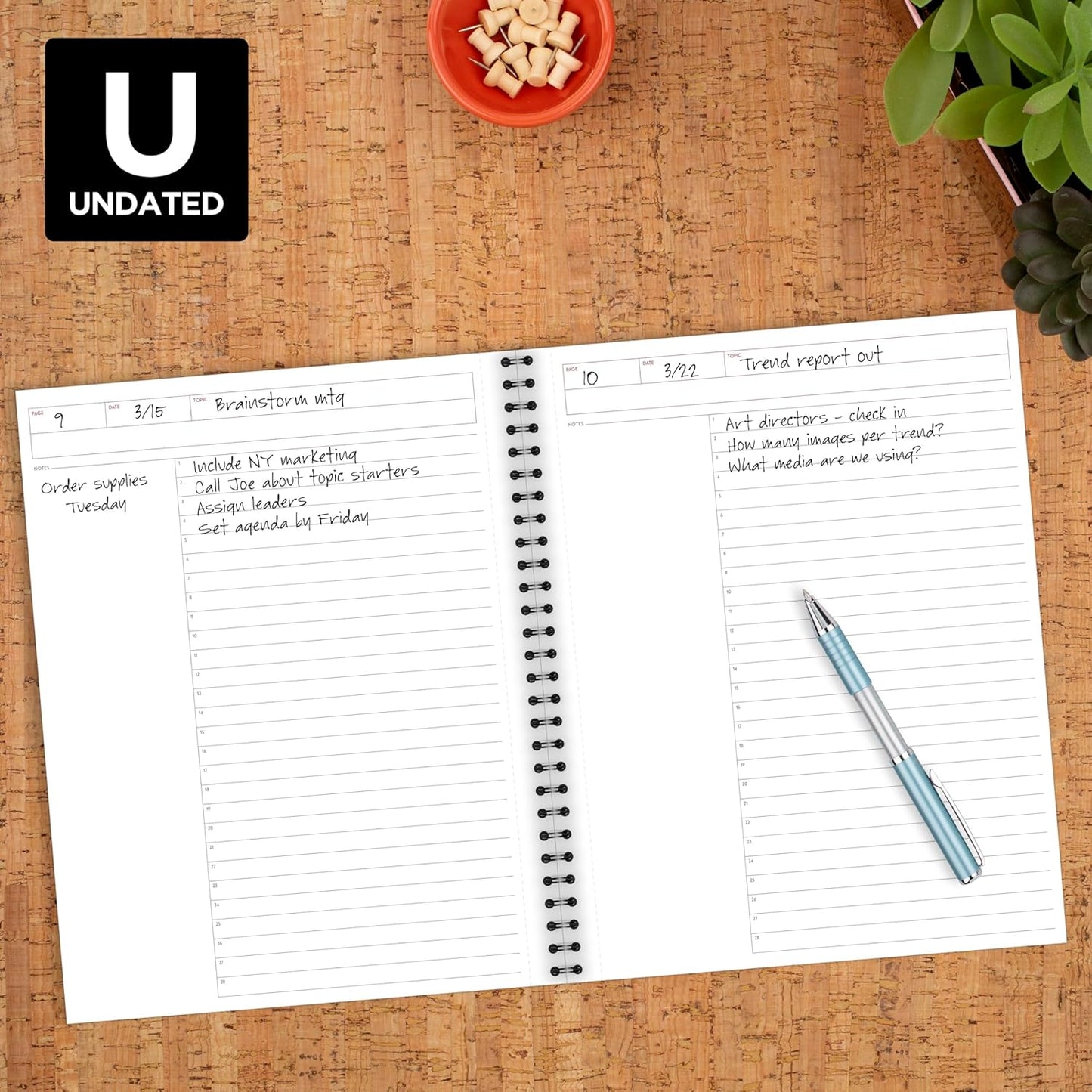 Cambridge Business Notebook, Action Planner, Legal Ruled Paper, 8-1/2" x 11", 80 Sheets, Flexible Soft Touch Cover, Wirebound, Gray (06064)