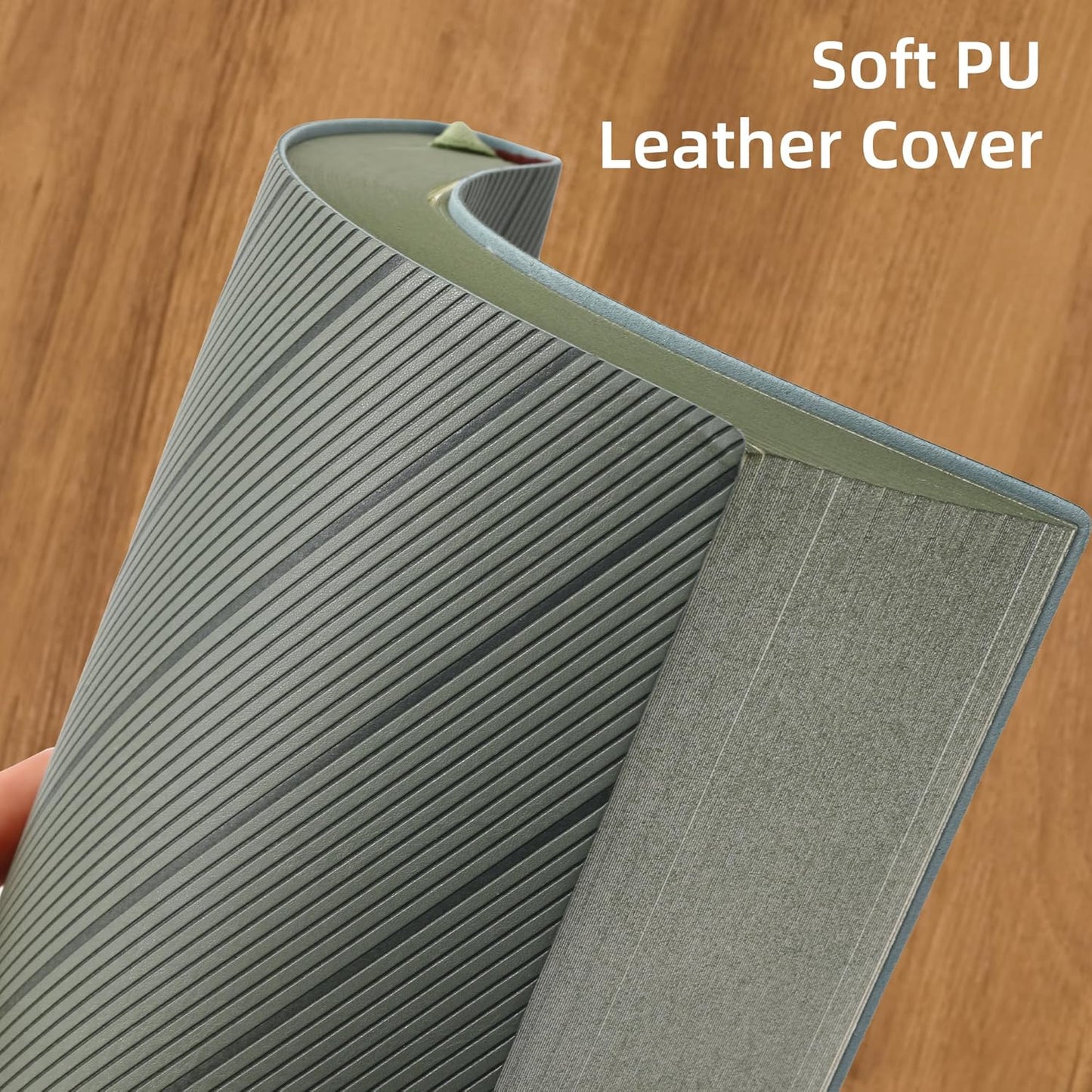 BOBO RABBIT Softcover Lined Journal Notebook 348 Pages Lay-Flat Bound Soft Leather Journaling Notebook for for Writing Work School Office Note Taking, 5.75"x8.31" Grey