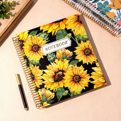 CAGIE Spiral Notebook Journal 8.5 x 11 Hardcover Notebooks College Ruled with Large Pockets Aesthetic Floral Note Book Spiral Bound Notebooks for Work Note Taking Women Writing School, 200 Pages