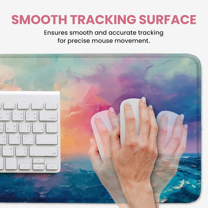Large Mouse Pad for Desktop, Cute Desk Mat Pad Protector for Work & Gaming, Aesthetic Pretty Anti-Slip Laptop Blotter Cover for Office School Home Supplies, Wildflowers, 31.5" x 11.8"