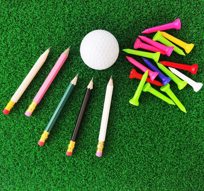 Adhere 25pcs Golf Pencils with Eraser Pre sharpened Hexagon half Wooden Pencils Graphite 2B for Golf Event Scoring,Classroom,Wedding,Company Meetings,Pew, Pocket (Nature)