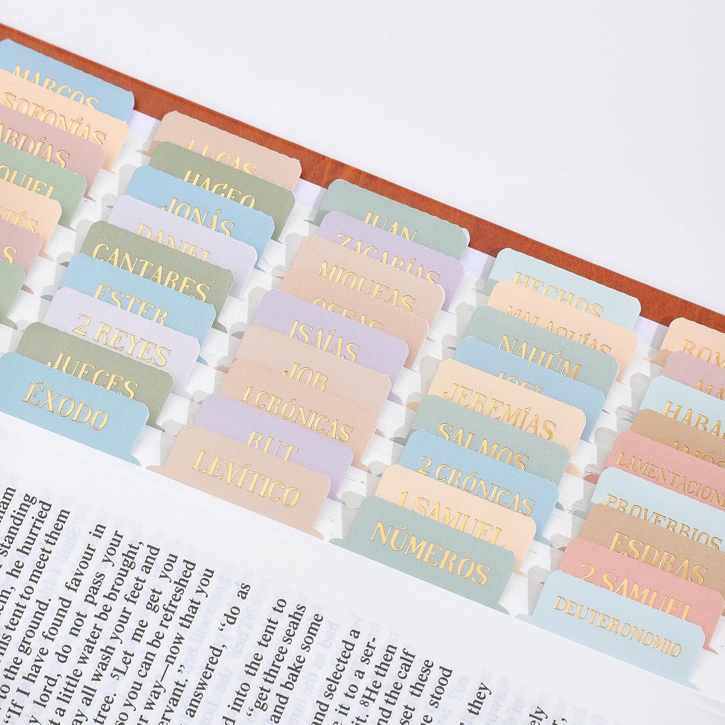 Laminated Bible Tabs, Gold Foil Embossed Lettering Bible Chapter Index Tabs for Women Men, Reposition Large Print Sticky Labels, Easy to Read and Apply, 105Chapters Labels for Easy Navigation (Black)