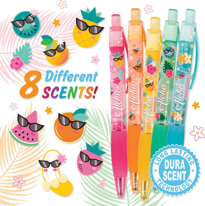 Glitter Gel Smens - Patented Gourmet Scented Colored Glitter Gel Ink Pens, Medium Point, 8 Count - Fun, Cute, Cool, Smelly Pens for Kids