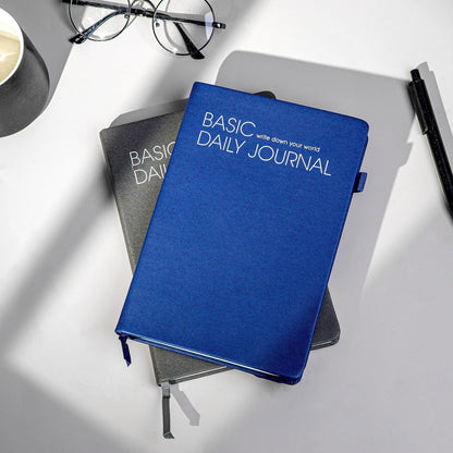 CAGIE Journal Notebook for Women Men, Hardcover Lined Notebooks Journals for Writing Work Journaling Note Taking Diary with Pen Loop (Black Ruled), Gifts, 5.7" x 8.3", 196 Pages