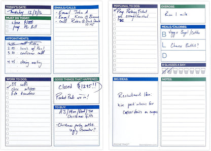bloom daily planners Pocket Pad - To Do List Notepad for Work -Undated Tear-Off Organizer for Goals, Tasks, Notes - Double Sided Daily Planning Pad, 80 Sheets - 6” x 9”