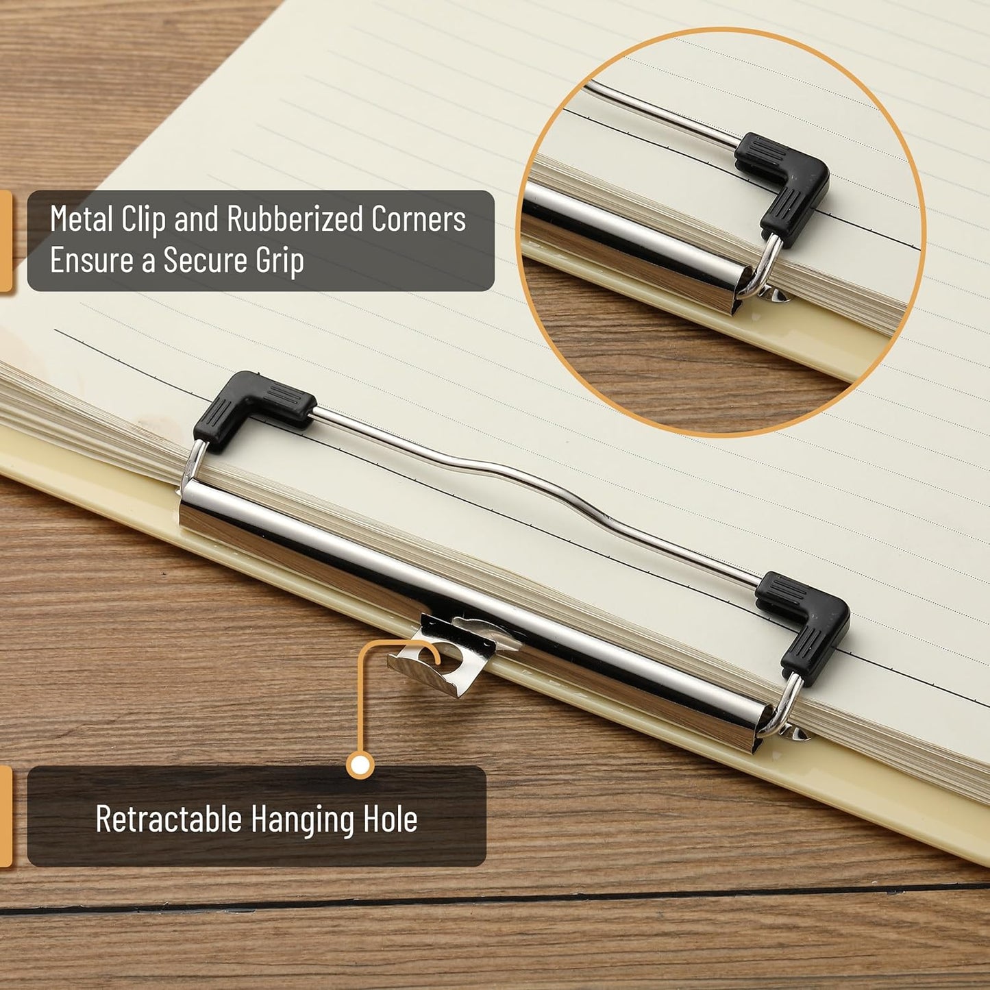 Mr. Pen- Plastic Clipboard, 12.5" x 9", 2 Pack, Clipboard Plastic, Low-Profile Metal Clip with Retractable Hanging Hole