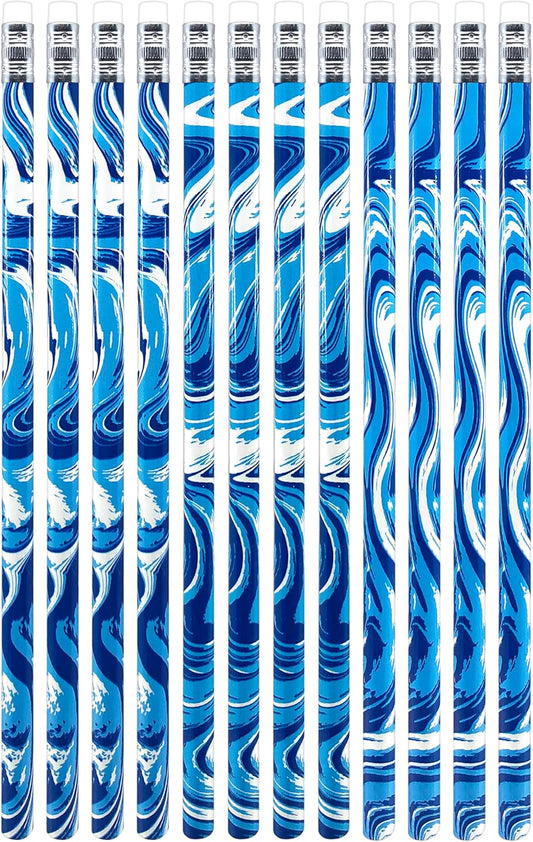 Scribble Stuff Fashion Pencil Pack, Rainbow Swirl Edition, Unsharpened, Back To School Pencils, 12 Count